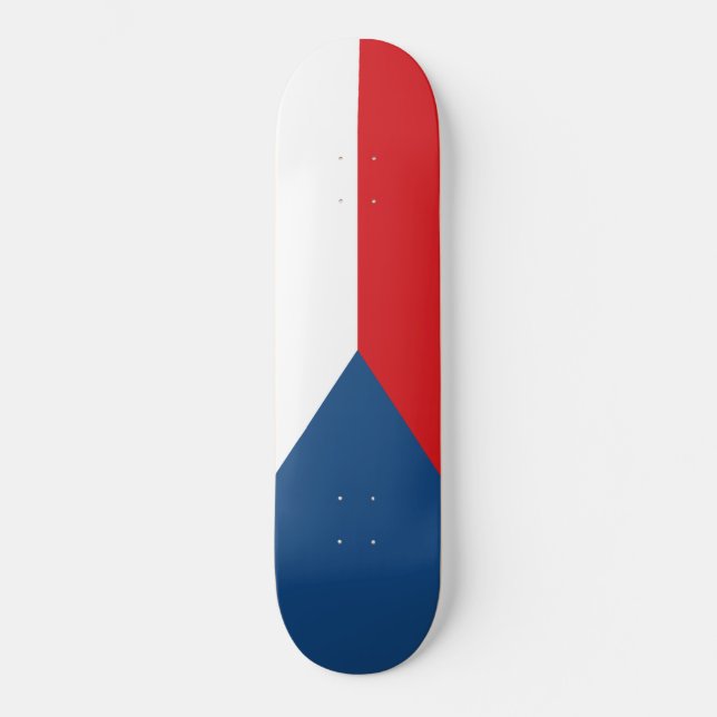 Tjeckiska Flagga Mini Skateboard Bräda 18,5 Cm (Framsida)