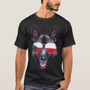 Tjeckiska Flagga Norska Elkhound Hund Tjeckien P T Shirt