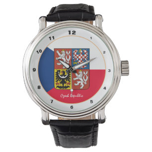 Tjeckiska Flagga och tjeckiska mode / Emblem Watch Armbandsur