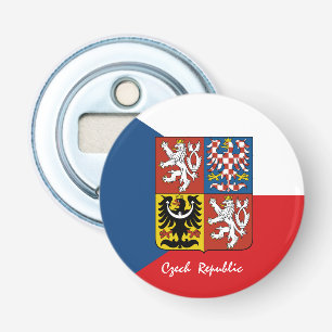 Tjeckiska Flagga och tjeckiska party/sport Czechia Flasköppnare