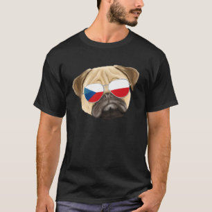 Tjeckiska Flagga Pug Hund Tjeckien Pocket T Shirt