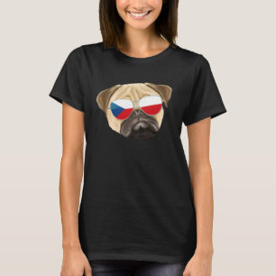 Tjeckiska Flagga Pug Hund Tjeckien Pocket T Shirt