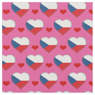 Tjeckiska Flagga & Red Heart mode Fabric/Czechia Tyg
