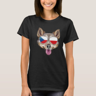 Tjeckiska Flagga svenska valhund Hund Tjeckien T Shirt