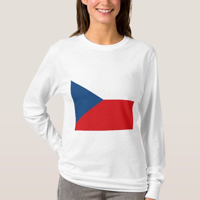 Tjeckiska Flagga T Shirt (Framsida)