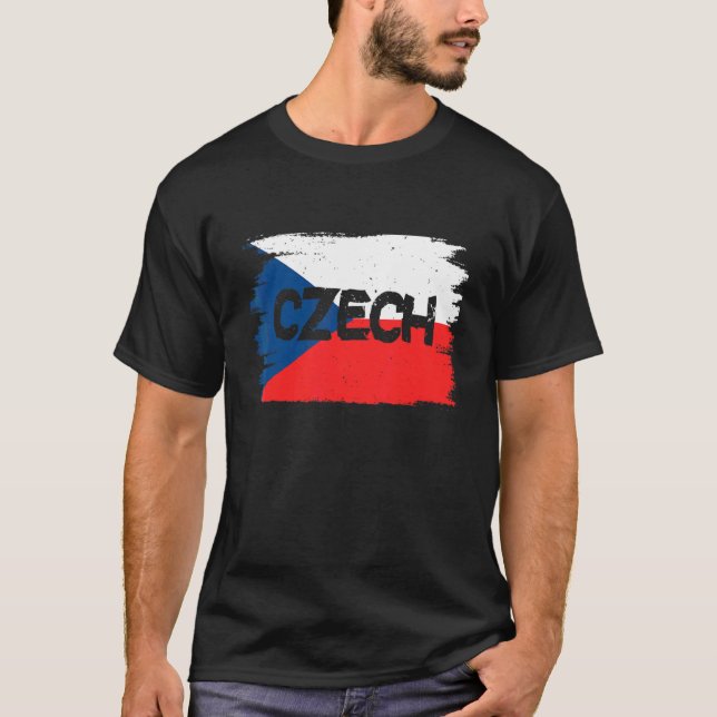 Tjeckiska Flagga T Shirt (Framsida)