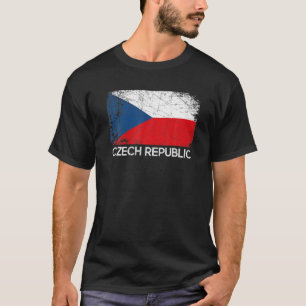 Tjeckiska Flagga Vintage av gåva från Tjeckien T Shirt