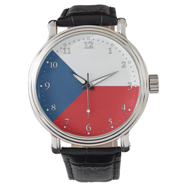 Tjeckiska flaggan armbandsur (Framsida)
