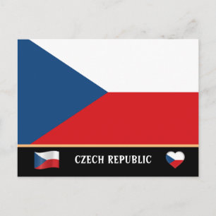 Tjeckiska flaggan & Tjeckien land resa/Tjeckiska r Vykort
