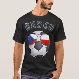Tjeckiska fotbollen Fläkt Sunglass i Tjeckien T Shirt