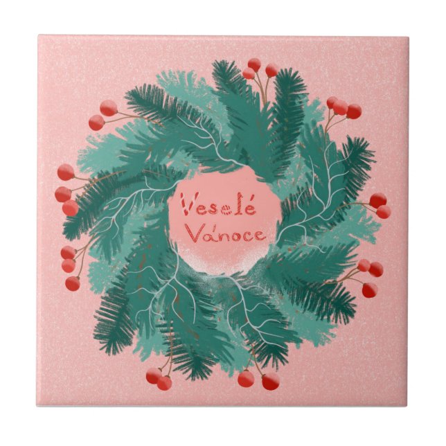 Tjeckiska God jul Kakelplatta (Framsidan)