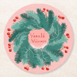 Tjeckiska God jul Underlägg Papper Rund