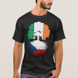 Tjeckiska irländska Irland Träd Roots Flagga T Shirt