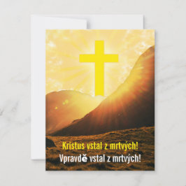 Tjeckiska "Kristus is Risen" Religiösan Påsk Julkort