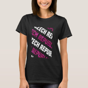 Tjeckiska republiken Camo Mönster Rosa Camouflage T Shirt