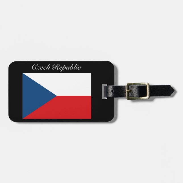 Tjeckiska republiken Flagga - Ceska Republika Bagagebricka (Horisontell Framsida)