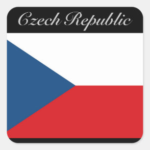 Tjeckiska republiken Flagga - Ceska Republika Fyrkantigt Klistermärke
