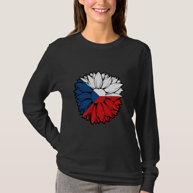 Tjeckiska republiken Flagga Solros Ceska Pride Cz T Shirt (Framsida)