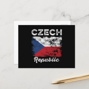 Tjeckiska republiken Flagga Vintage - Tjeckiska Fl Vykort