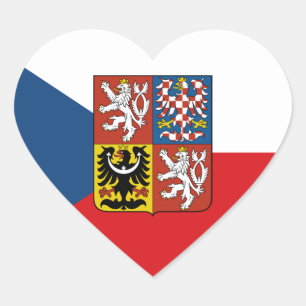 Tjeckiska Republiken Klistermärke, Hjärta, kärlek, Hjärtformat Klistermärke