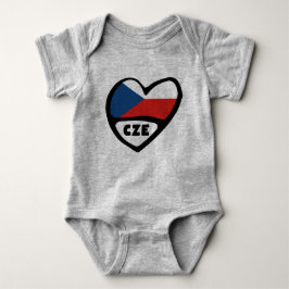 Tjeckiska republiken Land Code Flagga Heart, CZE T Shirt