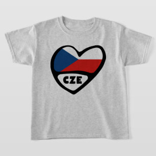 Tjeckiska republiken Land Code Flagga Heart, CZE T Shirt