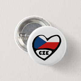 Tjeckiska republiken Land, kod Flagga Heart Pin Ba Knapp
