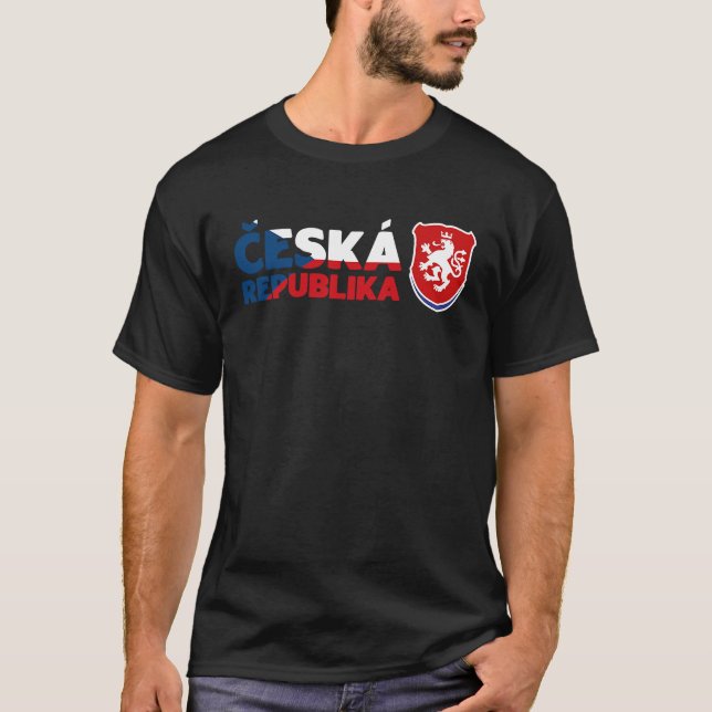 Tjeckiska republiken Lejon Prag Beer Czech 4 T Shirt (Framsida)