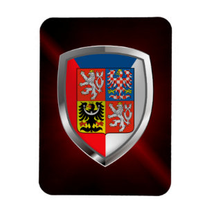 Tjeckiska republiken Metallisk Emblem Magnet