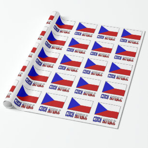 Tjeckiska republiken och Czechia-Flagga Presentpapper