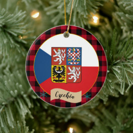 Tjeckiska republiken, Red buffalo plaid och Tjecki Julgransprydnad Keramik