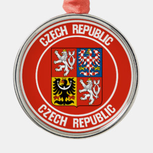 Tjeckiska republiken Round Emblem Julgransprydnad Metall