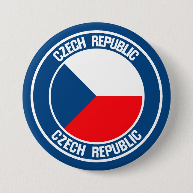 Tjeckiska republiken Round Emblem Knapp (Framsida)