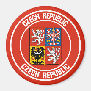Tjeckiska republiken Round Emblem Magnet