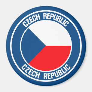 Tjeckiska republiken Round Emblem Magnet