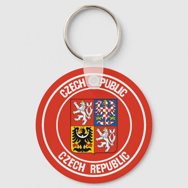 Tjeckiska republiken Round Emblem Nyckelring (Framsida)
