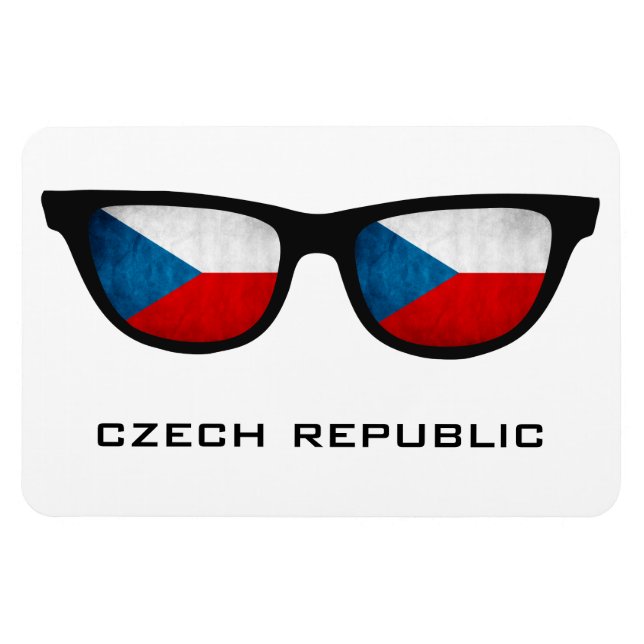 Tjeckiska republiken Shades anpassningsbar text oc Magnet (Horisontell)