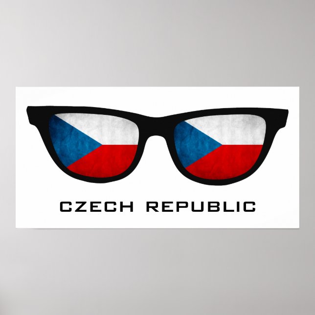 Tjeckiska republiken Shades anpassningsbar text oc Poster (Framsidan)