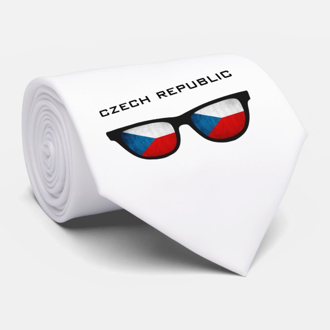 Tjeckiska republiken Shades anpassningsbar text &  Slips (Rullad)