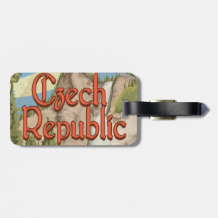 Tjeckiska republiken Vintage resor Poster Bagagebricka