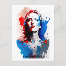 Tjeckiska Republikens vykort - abstrakt porträtt
