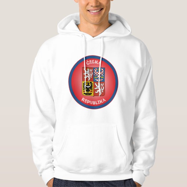 Tjeckiska statsvapnet cirkelform  hoodie (Framsida)