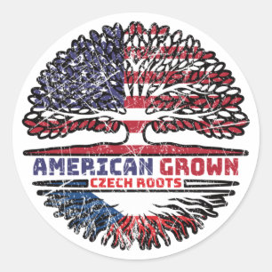 Tjeckiska USA USA USA USA Förenta Stater Runt Klistermärke