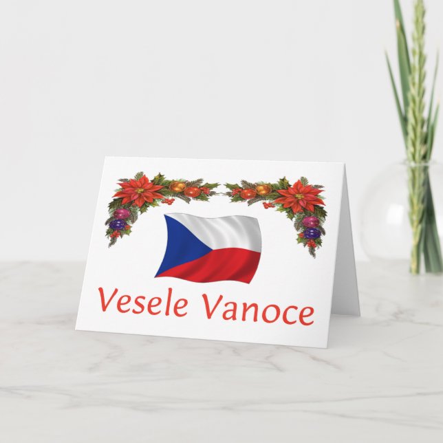 Tjeckiska Vesele Vanoce (god jul) Helgkort (Framsida)