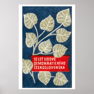 Tjeckoslovakien 10-årsjubileum - Tändsticksasktryc Poster