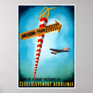 Tjeckoslovakien Vintage resor Poster återställd
