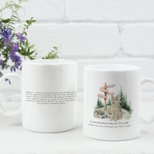 Tjeckoslovakien Vlcak Watercolor Hund   Sällsyntet Kaffemugg