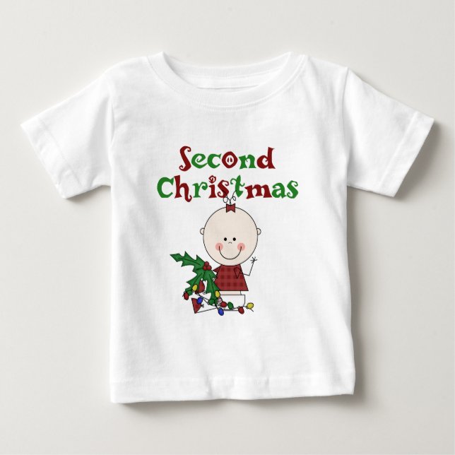Tjej 2:a julhelgen bebis barn tee (Framsida)