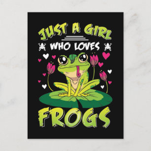 Tjej älskar Grodas Dotter Kawaii Groda Älskare Vykort