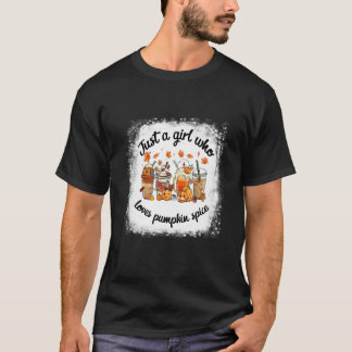 Tjej älskar höst kaffe pumpa krydda latte höst t shirt